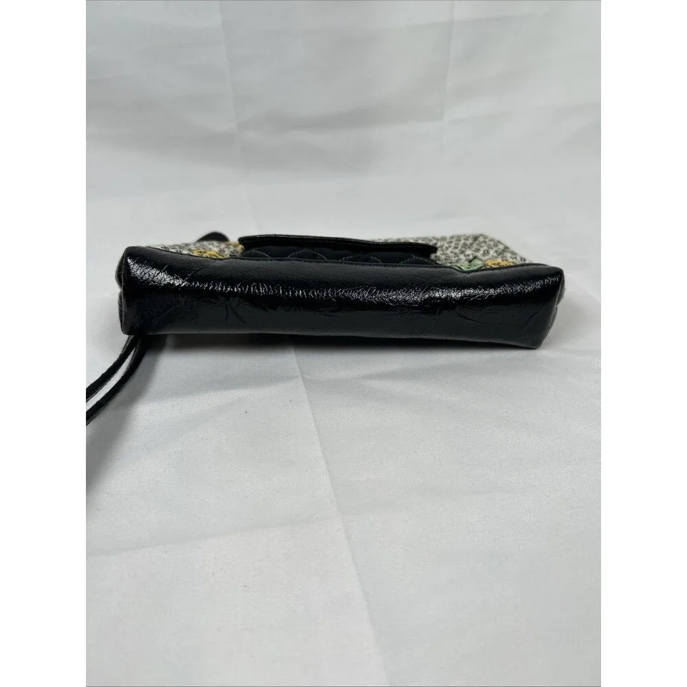 Vera Bradley Patchwork Collection Clutch Wristlet Black Floral Pink Flowers - Picture 11 of 14